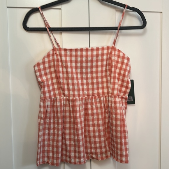 Orange Checkered StrappyTop Sz Small NEW! FIRM! - Picture 3 of 3